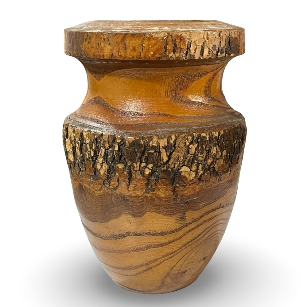 Vintage Live Edge Wooden Vase